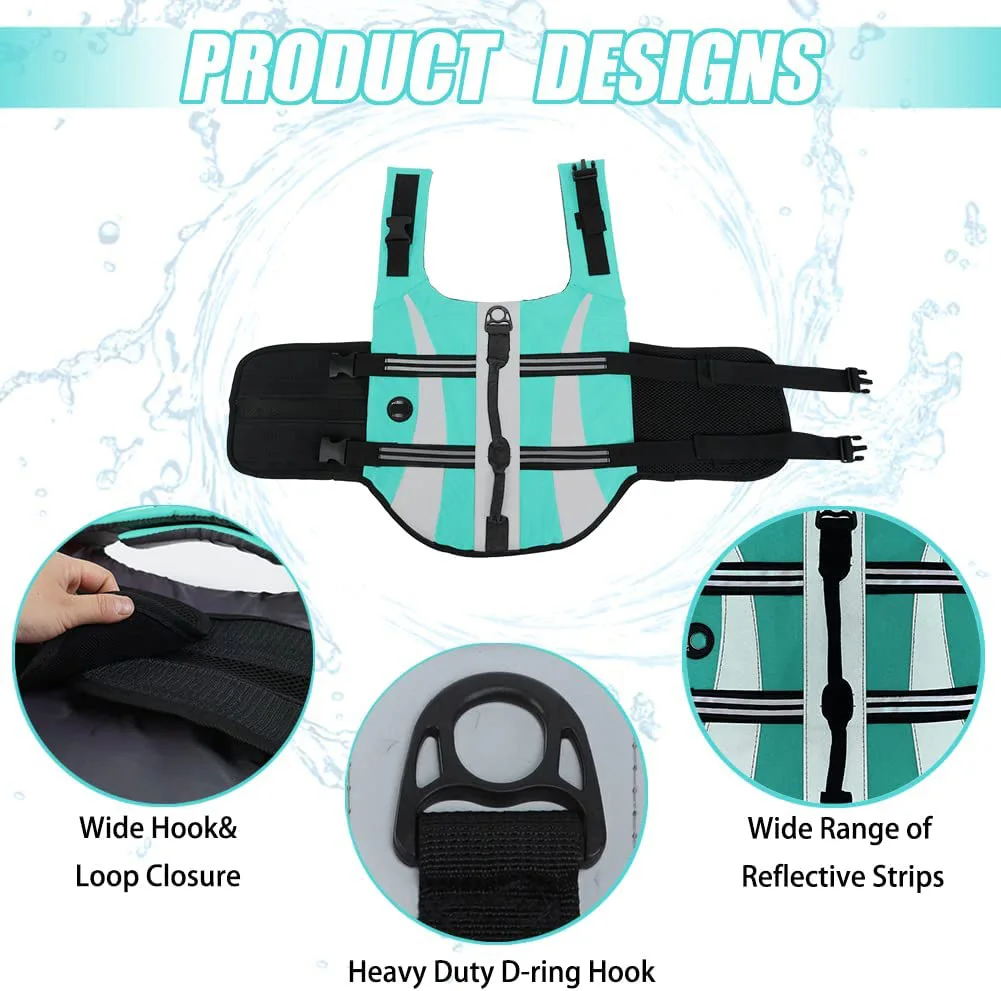 Reflective Personalized Neoprene Dog Jacket Lifeguard Life Jacket for Dogs