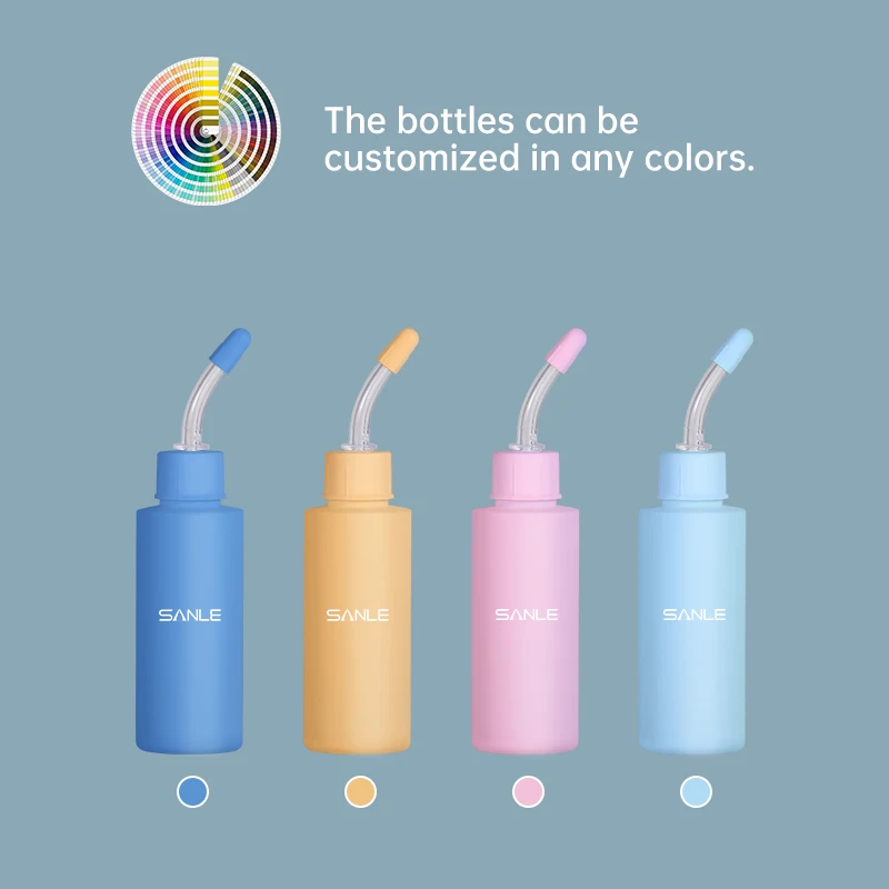 Empty 60ml 100ml Squeeze Cylinder Shape Hdpe Ear Cleaning Liquid Bottle With Silicone Needle Tip Applicator Pet Care Use Bottle