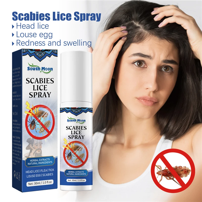 South Moon 30ml Scabies Lice Spray Head Lice Flea Tick Louse Egg ...