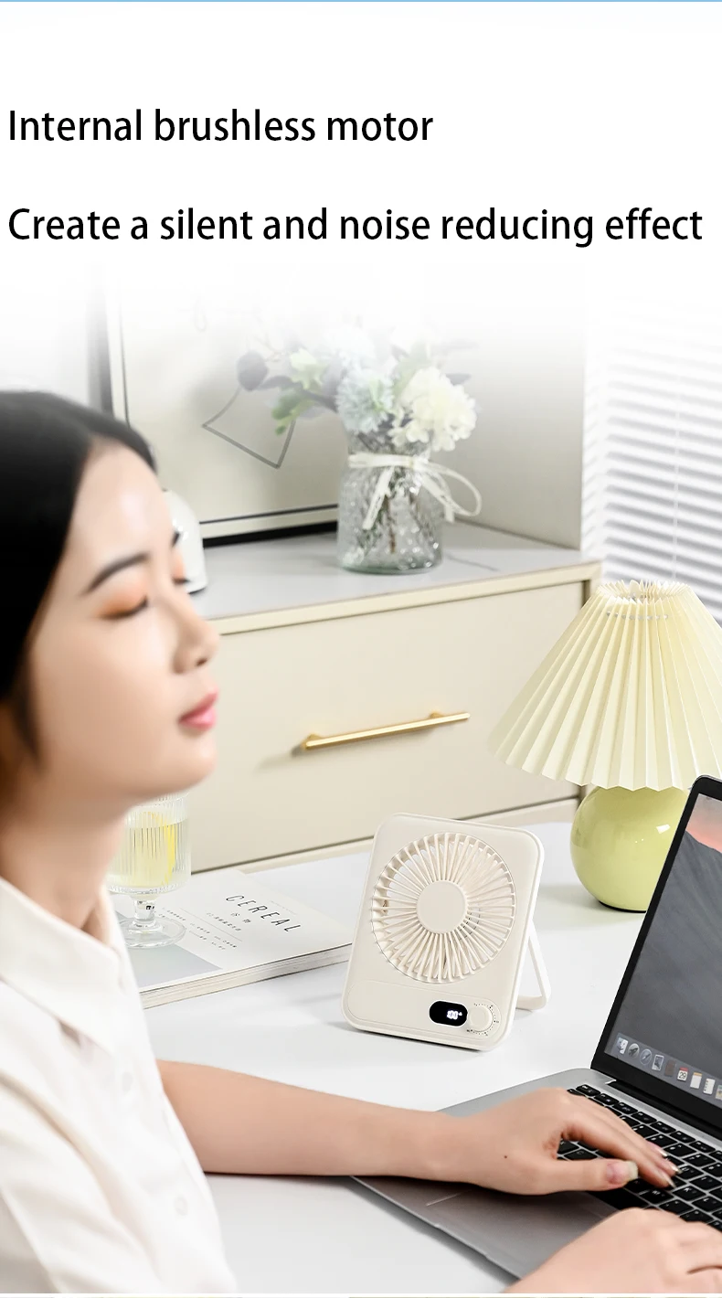 Plastic Table Fan, Portable, USB, 1200mAh, Brushless - detail 10