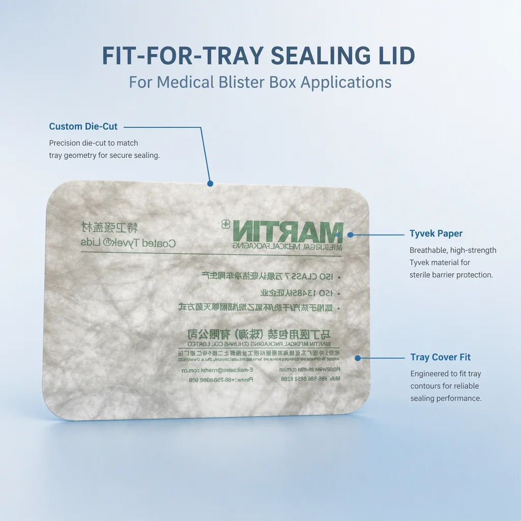 Medical Packaging Tyvek Paper Sealing Lids and Dialyzing Medical Assembly Trays Medical Instrument Tray Lids