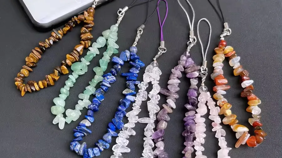 Wholesale Healing Stones Crystal Crafts Rystal Chips Bag Key Chain