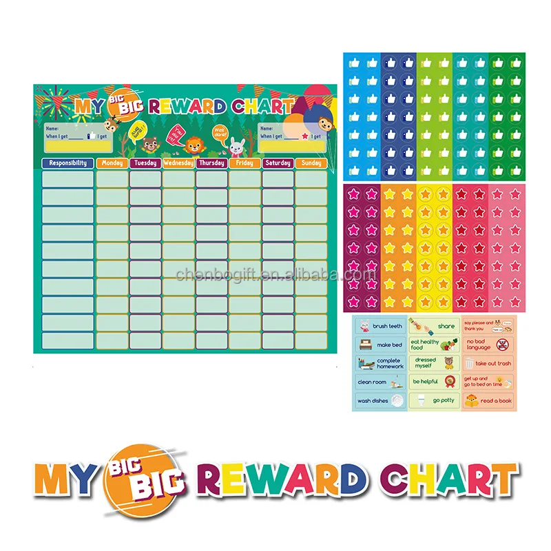 Custom Magnetic My Reward Chart For Children,Hanging Magnetic My Star ...