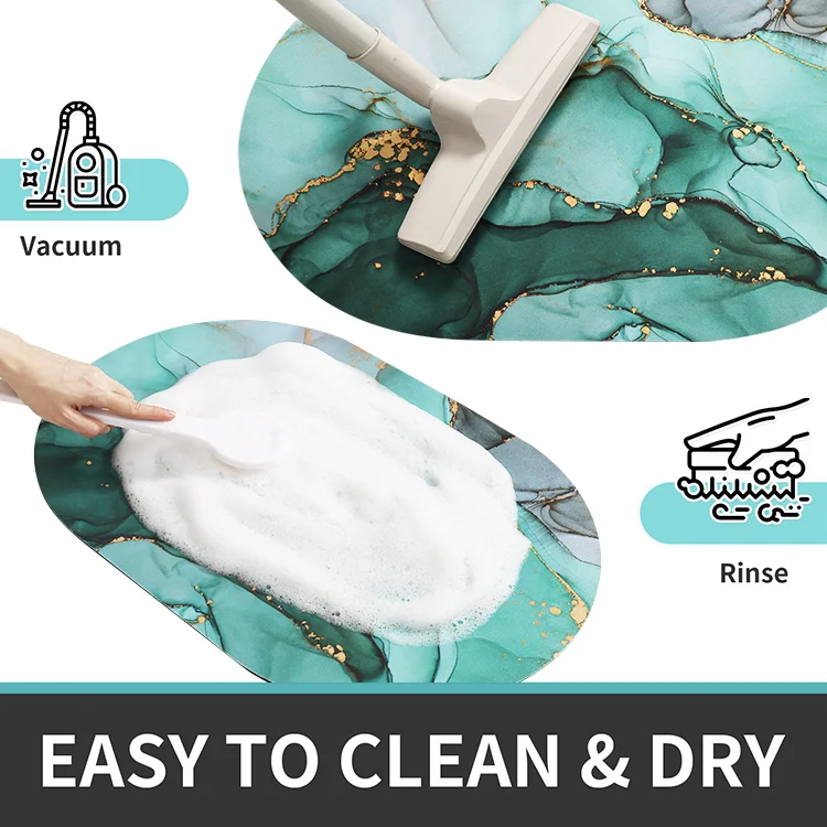 Rubber Antislip Soft Diatomite Bath Mat Water Absorbent Pad Quick Dry