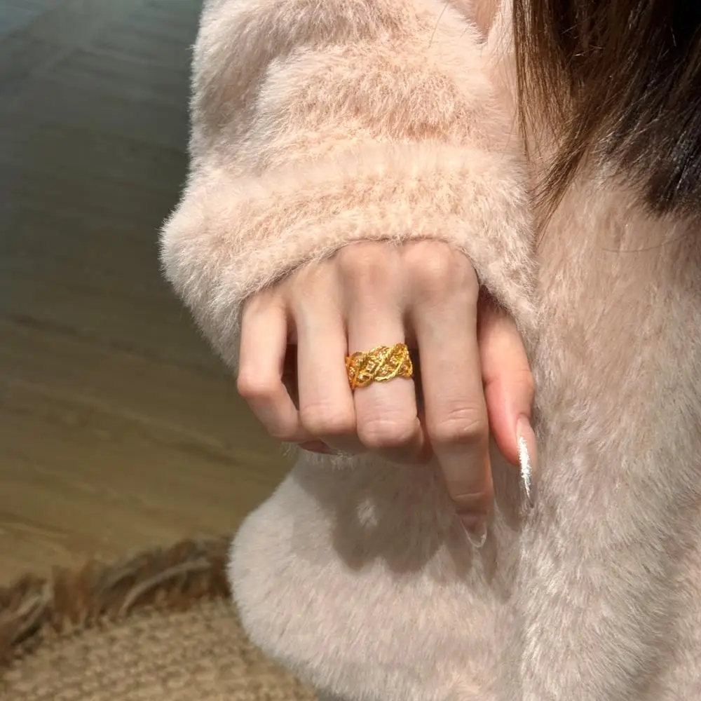 KAKODIY Chunky Luxury Women's 22K Gold Plated Ring Jewelry Engagement 925 Sterling Silver Ring detail 6