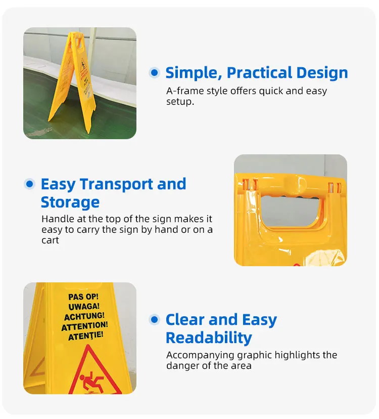 Customized color foldable PP safety caution board plastic warning sign no parking sign wet floor sign factory