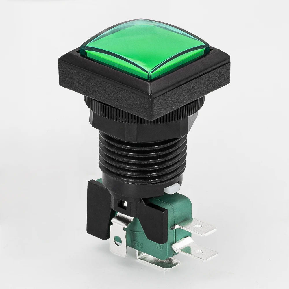 24MM Small Light Pushbutton Switch Square With Led Indicator Illuminated Arcade Push Button for Games