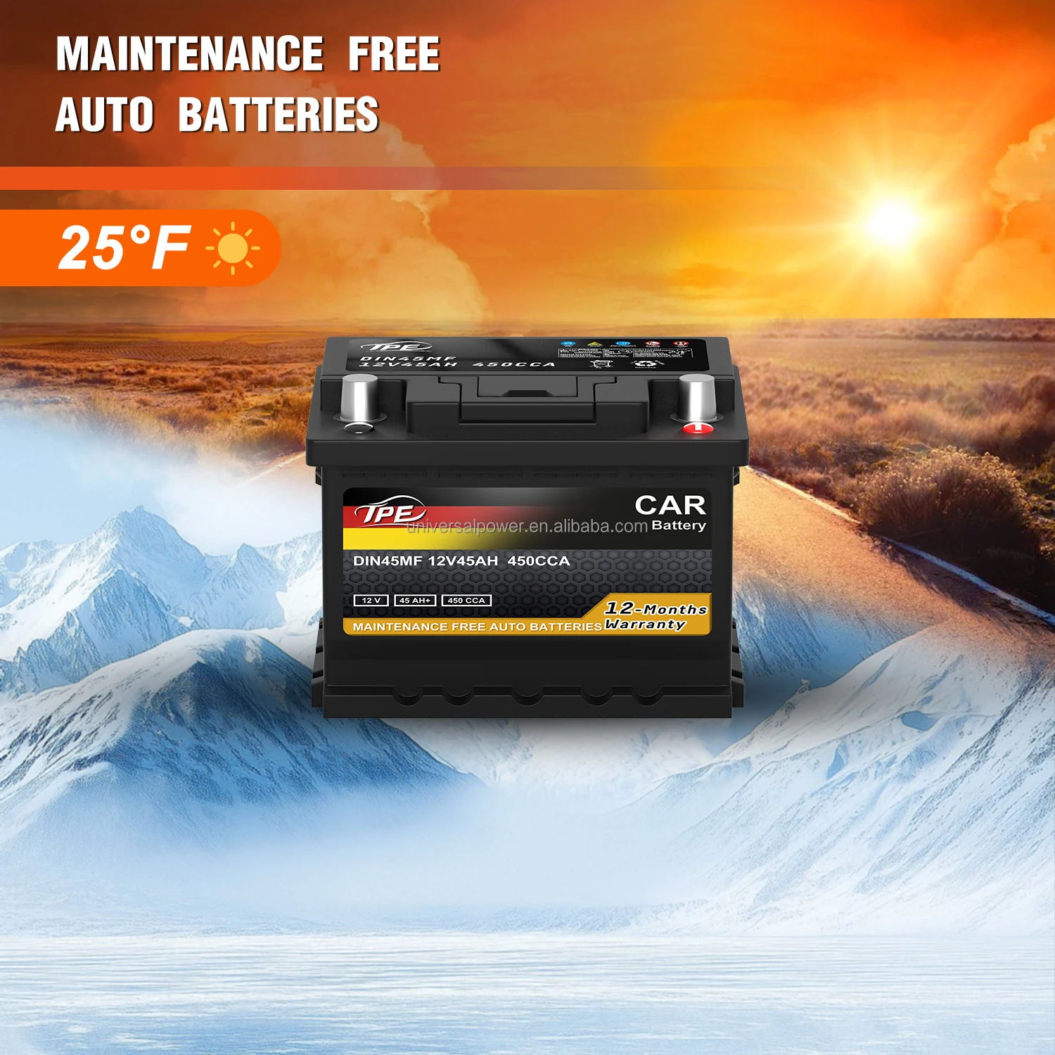 DIN45MF High-Performance Lead Acid Manufacturer-Free 12V45Ah Automobile Car Batteries from factory factory