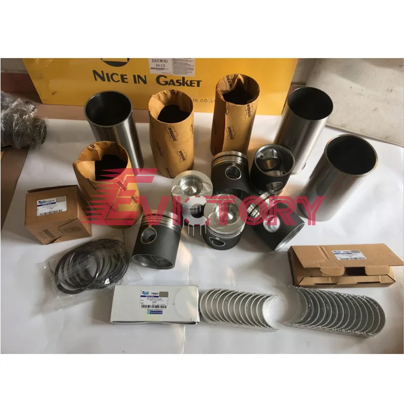 Generator Engine Overhaul Kits for Doosan Daewoo P126ti Pistons Piston Ring Liner Main Conrod Thrust Bearing Full Gasket Kit