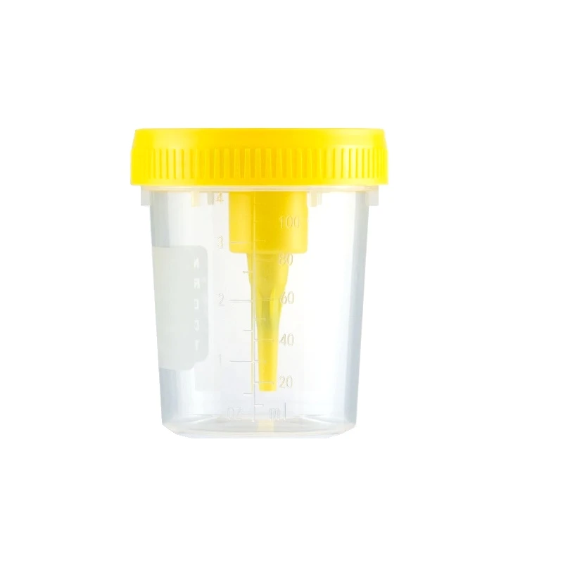 Disposable Plastic Sterile Urine Specimen Cup Customizable OEM Lab Supplier Flat Bottom Vacuum Urine Sample Collection Container details