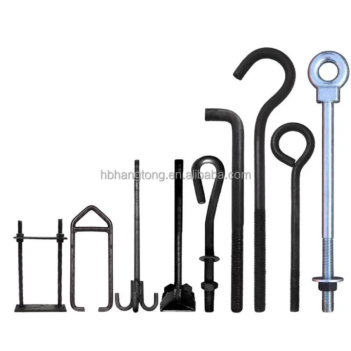 Factory Direct Sale L Type Anchor Bolt Foundation Bolt with Nut and Washer for Building Embedded Anchor Bolt