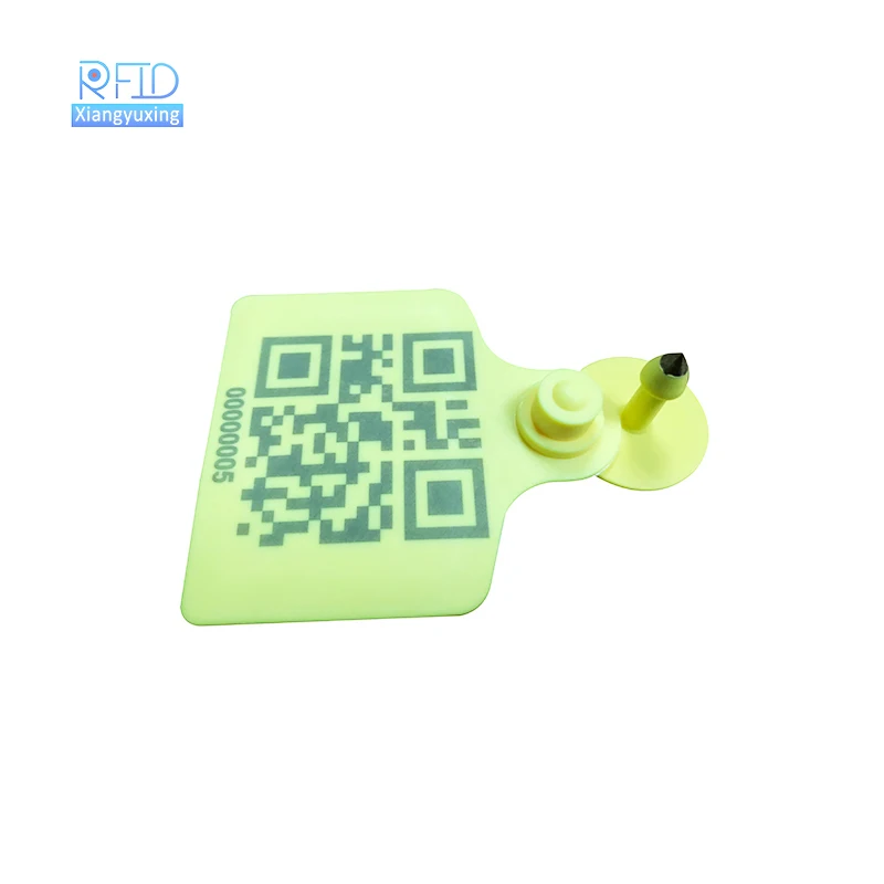 Customize QR Code Printable Sheep Cattle Cow Animal ID Tag Long Range UHF RFID Ear Tags