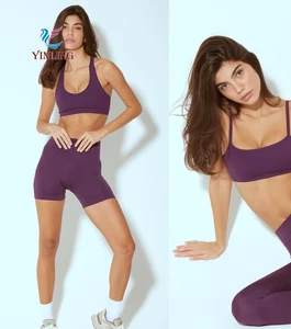 Women's 2-Piece Seamless Fitness Gym Sets Workout Yoga Sports Activewear Sportswear Clothing Workout Yoga Sports Set Wear for