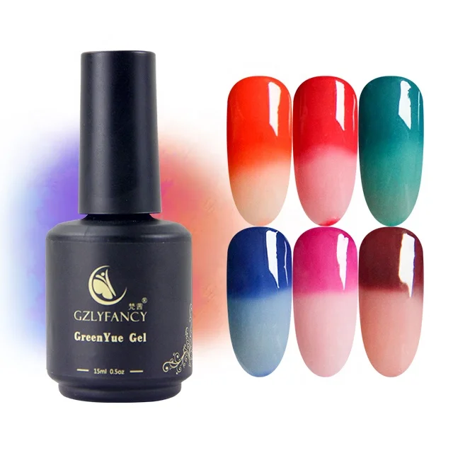Green Yue 6 Colors Temperature Change Color Changing Nail Polish Uv Gel Nail  For Winter - Buy Gel Nail Change Color,Temperature Change Gel,Uv Gel Set  Nail Product on 