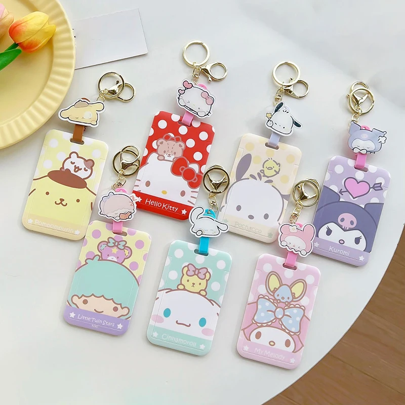 Cute Cartoon Kuromi Melody Kitty Pochacco Card Holder Plastic Badge ...