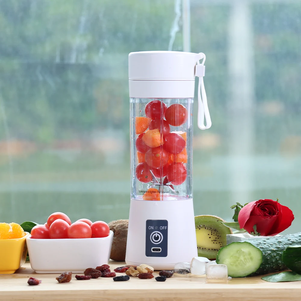 Licuadora Portátil Mini de Viaje con Carga USB de 380 ml y Cuchillas,  Original de Fábrica