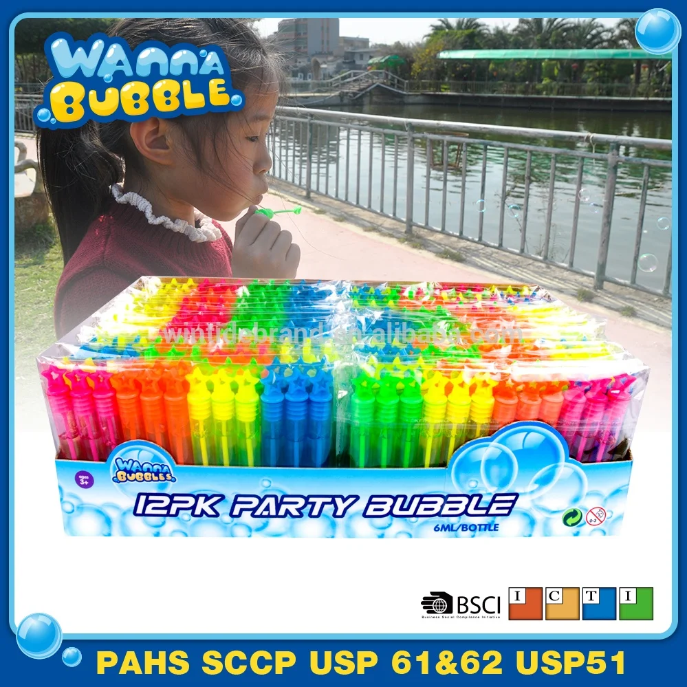 Wholesale Outdoor Wedding Party Toy Kids Plastic Bubbles Wand Small Tube Mini Soap Bubble