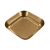 Assiette creuse carrée sans oreilles - Or rétro