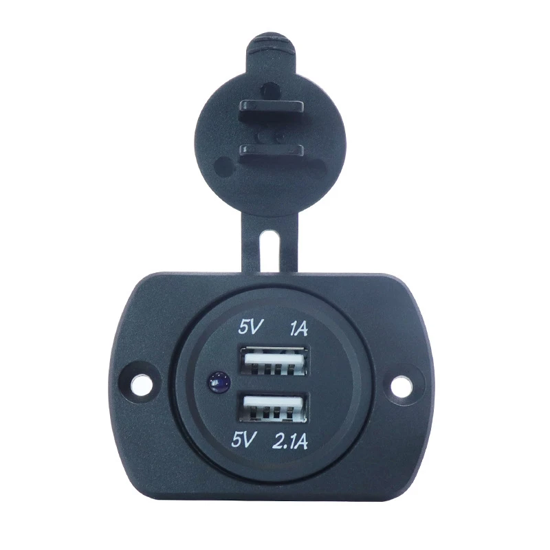USB 3.0 in-car Chargers Car Socket Dc12v USB Charging Port Panel Mount 5v3.1a Dual USB Socket