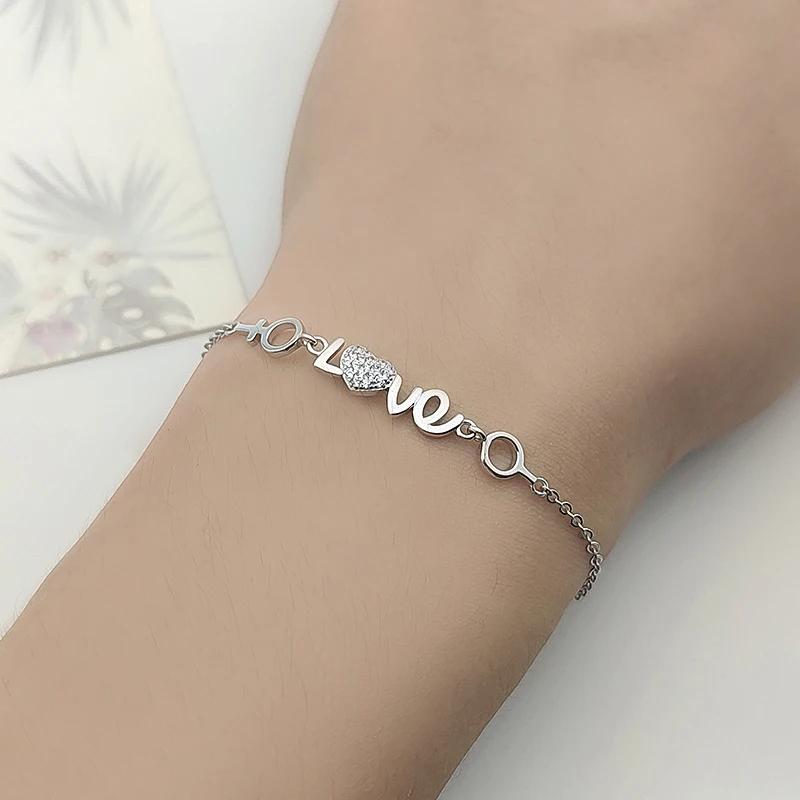 Amazon.com: 925 Sterling Silver Bracelet for Women, Love