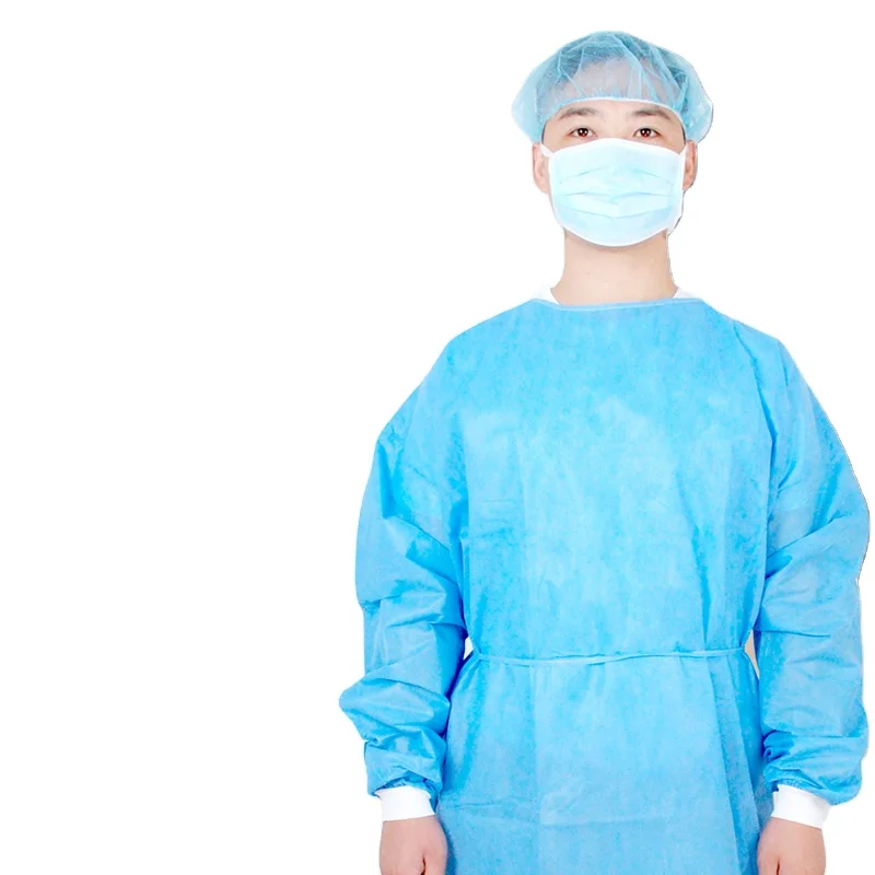 OEM customized disposable Sterilization Operation Surgical Gown pp pe sms reinforcement gown coverall clothing