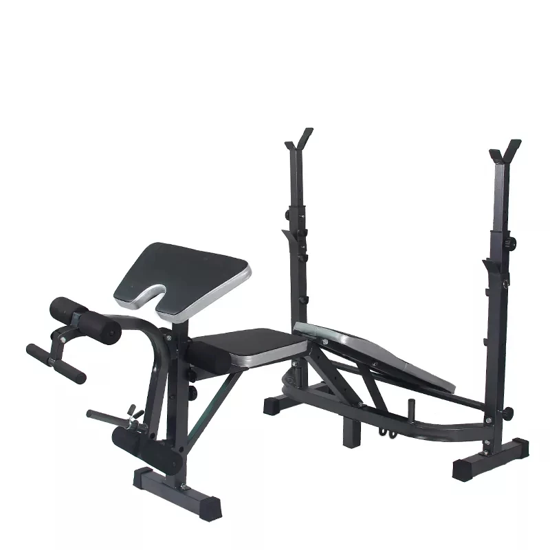 Gym Multi Function Weight Lifting Flat Bench Press Adjustable Foldable Fitness Barbell Dumbbell Bench Rack Training