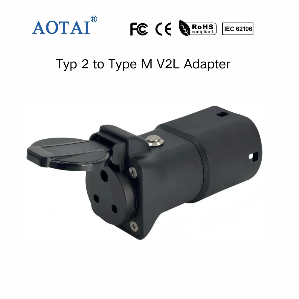 AOTAI Type 2 South Africa Socket V2L Adapter 16A 3.5kW 230V AC Vehicle Load Adapter BYD GWM / Haval OMODA JAECOO Chery