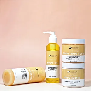 Wholesale  Vanilla Body Care Set Kit Hot Selling Body Care Set with Custom Logo Infused Vitamin C and Hyaluronic Acid