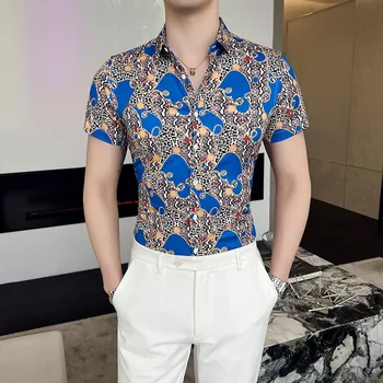 Hawaii fashion men shirt good quality shirts polyester spandex men african slim non iron shirts for men