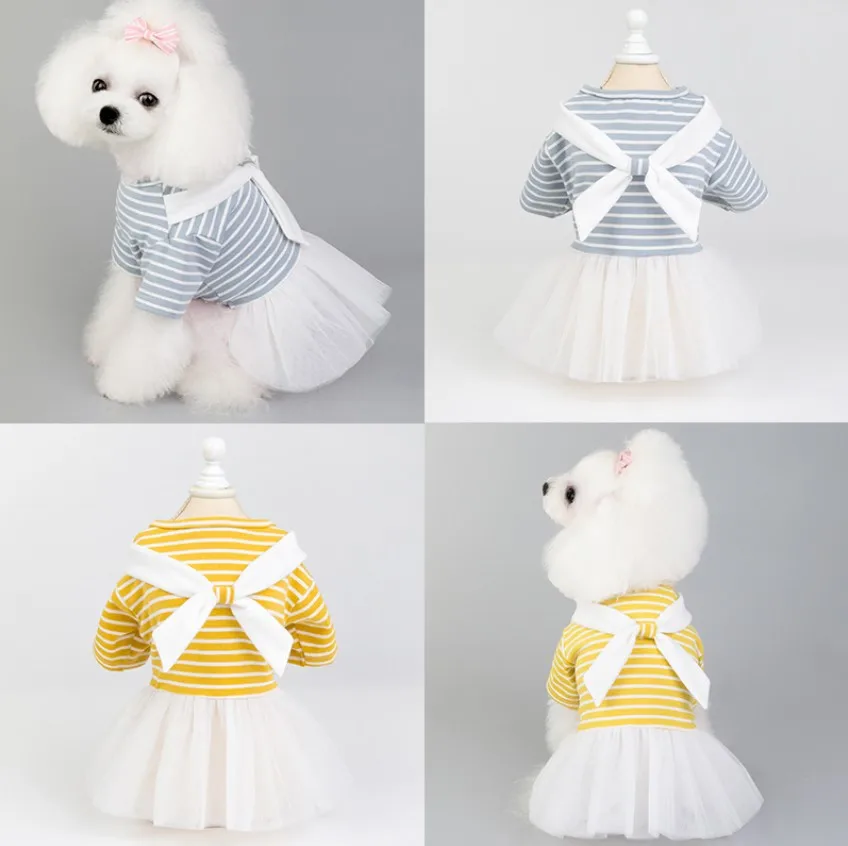 Wholesale Soft Stripe Designers Summer Pet Dog Dress