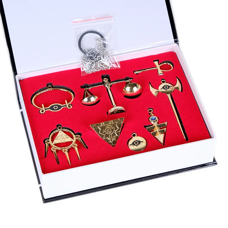 Anime Yu Gi Oh Keychain Millennium Building Block Artifact Necklace Set