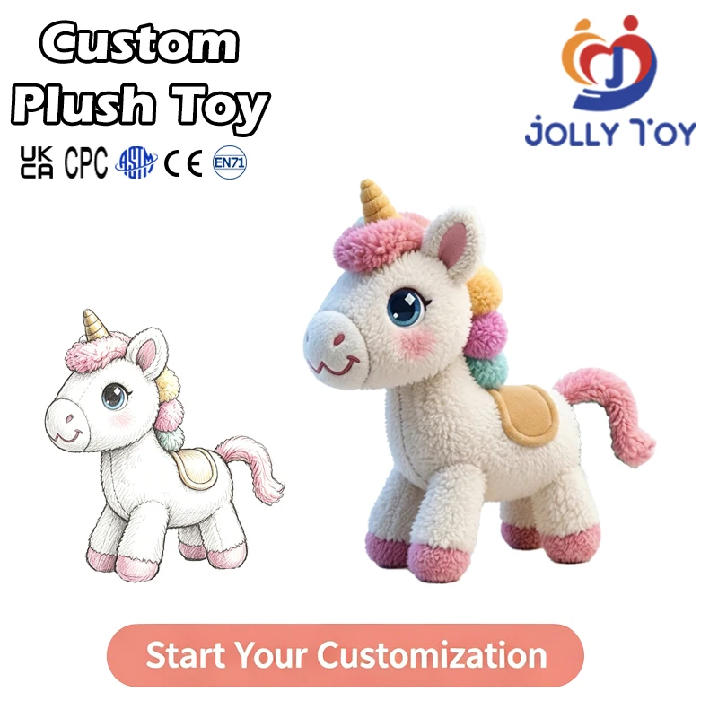 Wholesale Customizable Large Plush Toys Rainbow Unicorn Pink Horse Stuffed Animal Plushies OEM Plush Toy Manufacturer