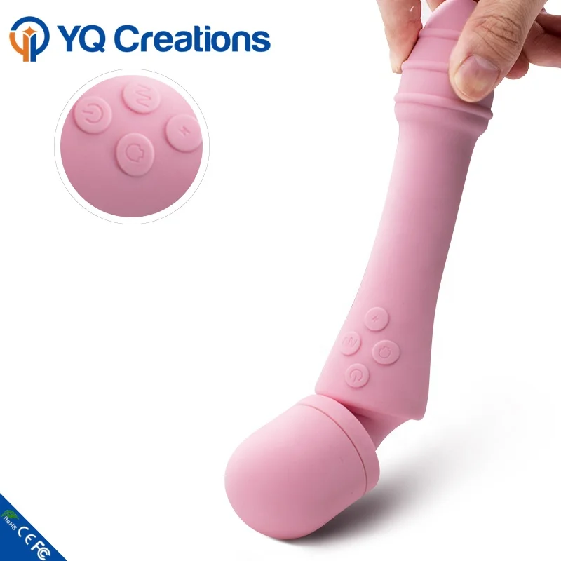 G-spot Heated Silicone Vibrator Wand Massager With Double Motors