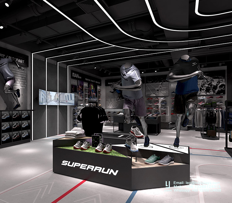 Fashion Sports Shoes Store Display Racks Wall For Sport Shop