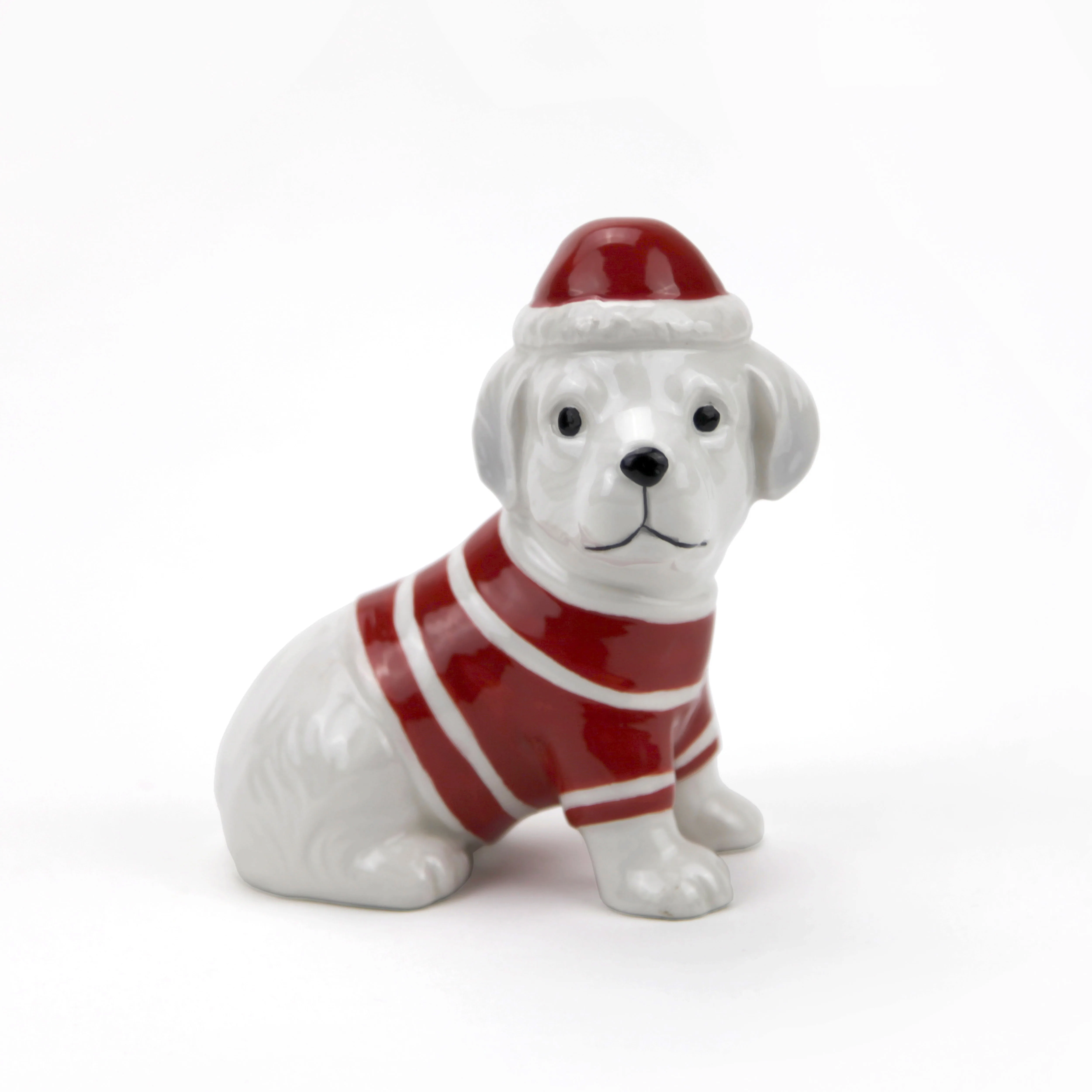 Personalized Ceramic Christmas Puppy Dog Treat Cookie Jar