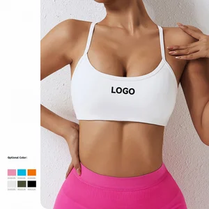 Wholesale Gym Sport Bra High  Padded Yoga Custom Logo Adjustable Oem Training Back Fitness Crop Top Breathable Recyclable