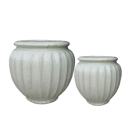 Wholesale European-Style Outdoor Ceramic Flower Pots Kit Glazed Pottery Design for Garden Plant Planter Home Nursery Room Use