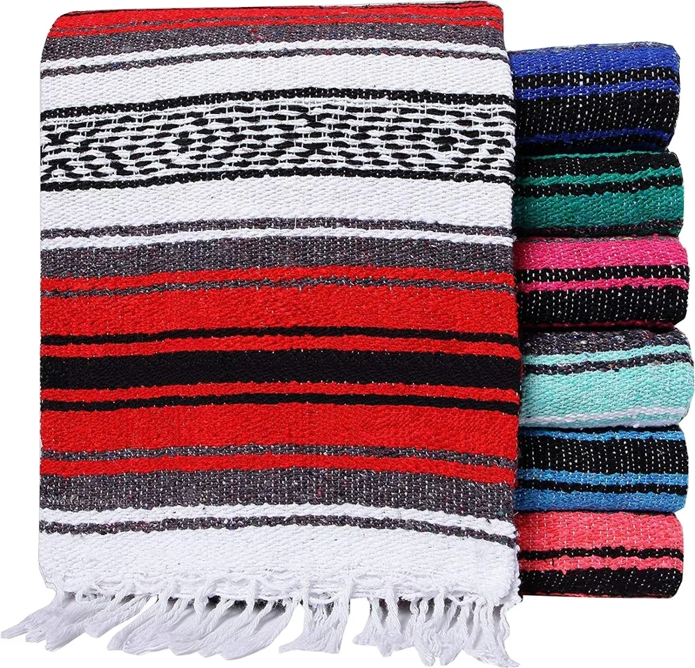 Sample Available Wholesale Beach Blanket Cheap Custom Print Flag in Bulk Falsa Yoga Mexican Blanket