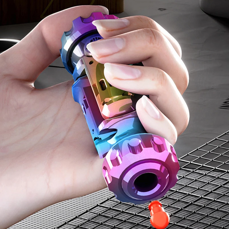 New Fidget Spinner Metal Miniature Launch Toy Gun With Ejectable Shells Stress Relief Finger Toys for Adults Kid