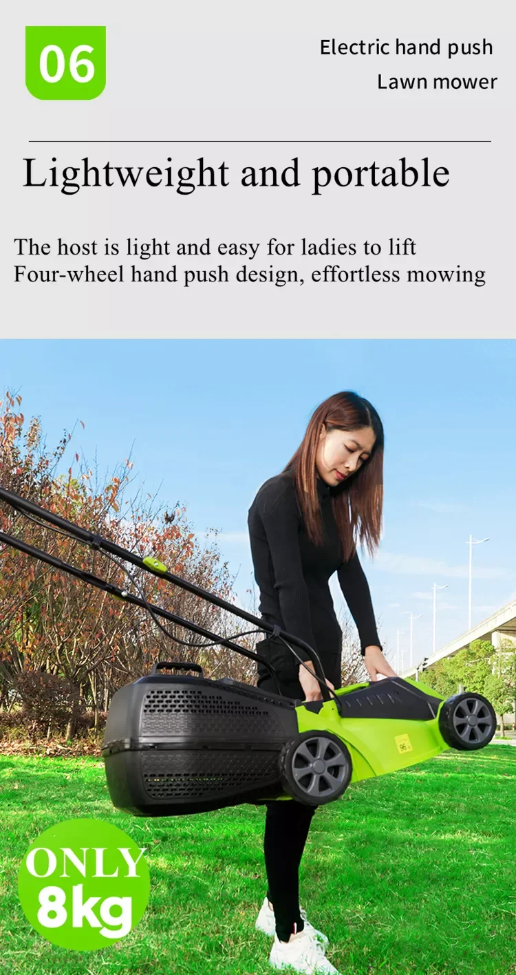 1600w Rotary Electric Lawnmower Walkbehind Electric Lawn Mower For