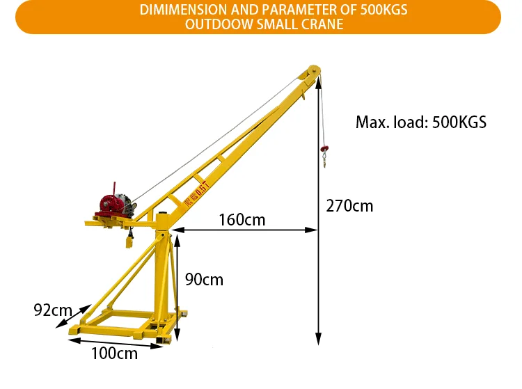 Construction Lifts Electric Winch Mini Crane 1 Ton Manual Hydraulic Small Lifting Crane Buy