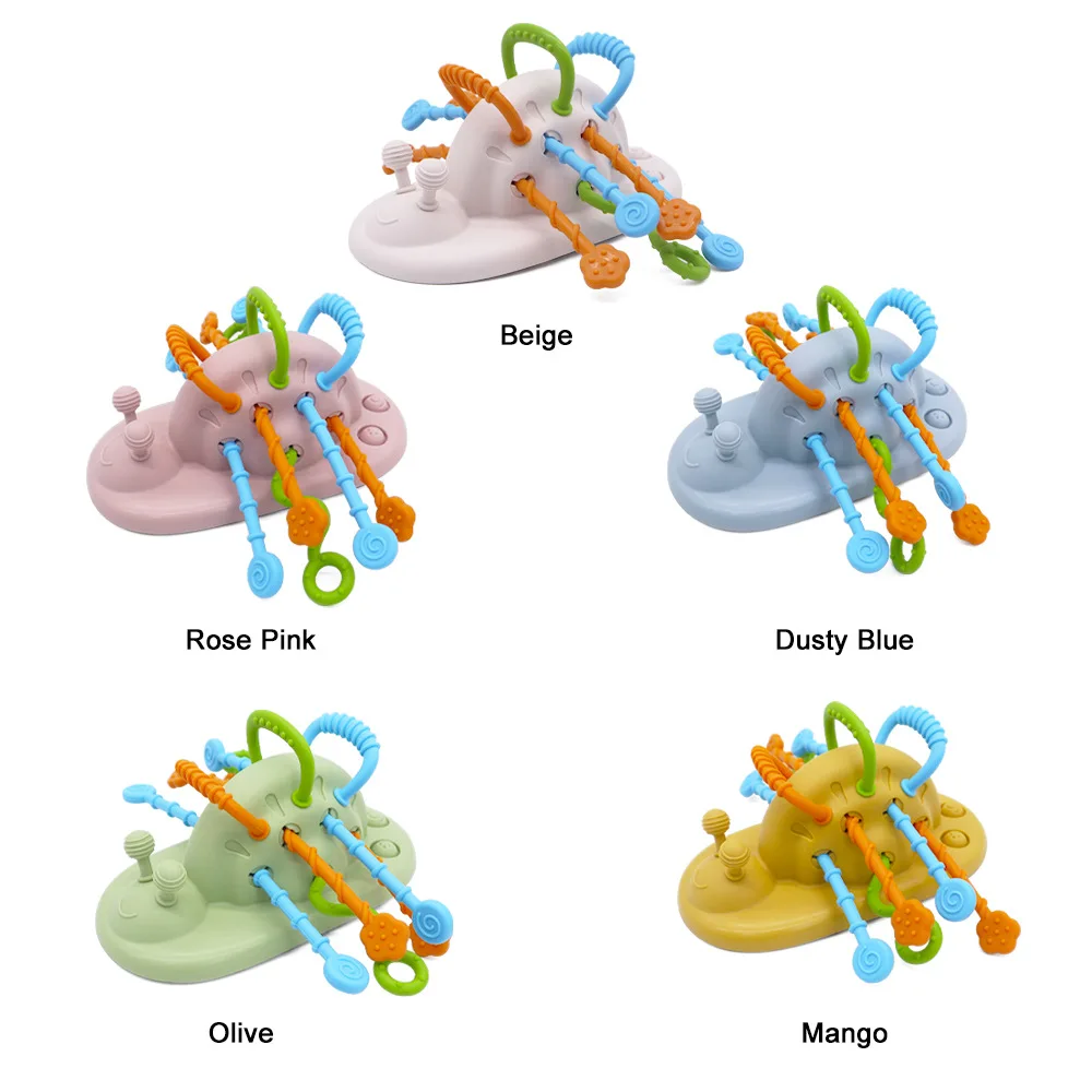 Silicone Finger Toy for Safe Baby Fine Motor Skills Training Puzzle Fun Pull-Up Dining Table Educational Toys manufacture