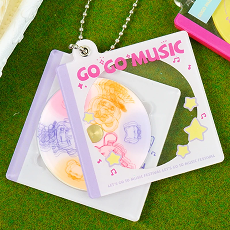 Vograce Low Moq Custom Kpop Double Side Display Colored CD Case Acrylic Keychain_voghion.com