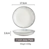 Assiette grise de 7 pouces de profondeur