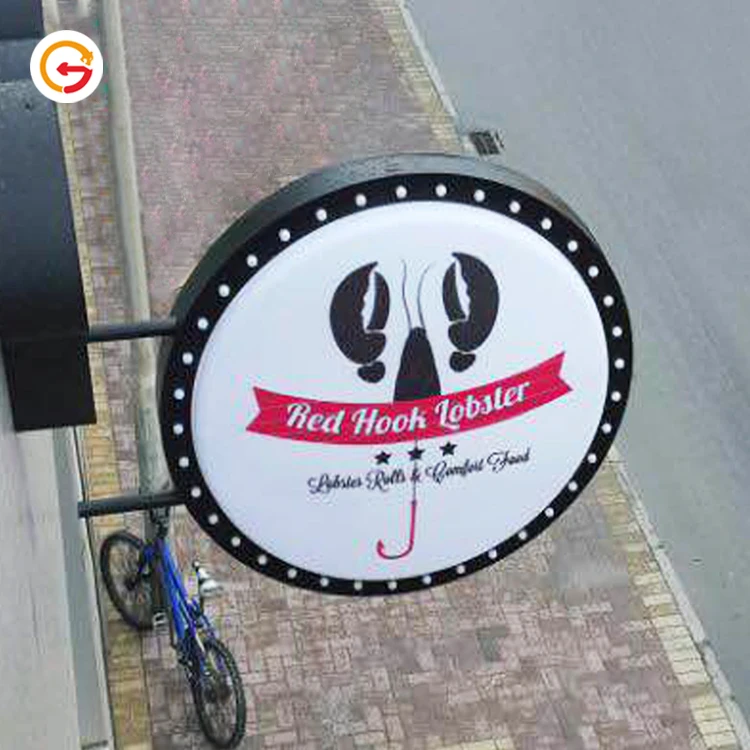 JAGUARSIGN под заказ уличный вакуумный формовочный круглый световой короб из нержавеющей стали круглые деревянные наружные вывески светодиодный светильник 3D коробка