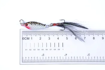 Mini Metal Fishing Jig Lure 5g 3D Eyes Original Metal Jig Lead with Feather Hook Fishing Lures – Metal Jig – view 4