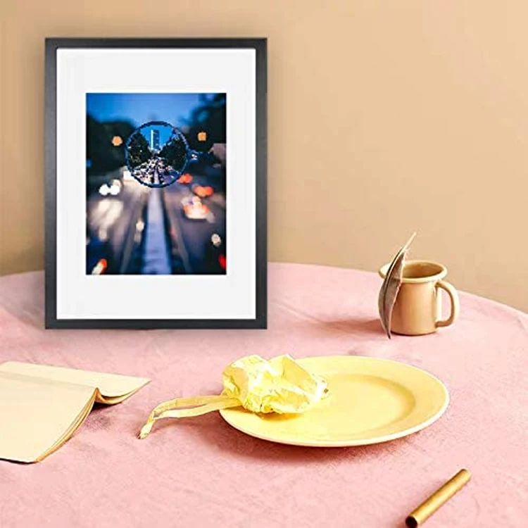 Picture Frame Black Wood Pattern Photo Frame Real Glass Front Wall Art
