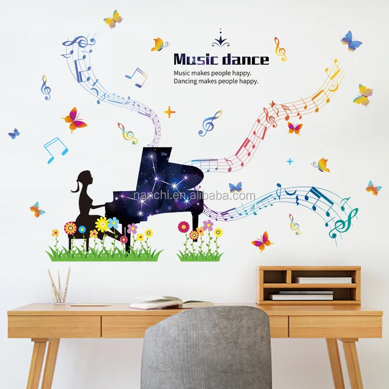 3d Designer Wallpaper For Music Room Black And White Piano Keys Decoration  Wall Sticker Decorative Decals Tv Background Hot Sale - Buy Black And White  Piano Keys Decoration,Allpaper For Music Room,Wall Sticker