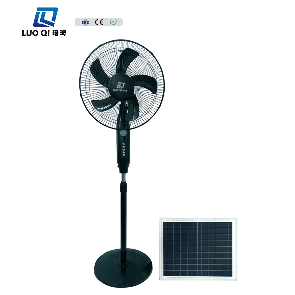 16 Inch With Solar Panel Home Portable Stand Two Charging Methods Rechargeable Indoor Outdoor Electric Solar Fan