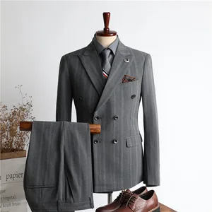 Men's Suits & blazer Wedding Groom Two-piece Convex Collar Slim Europe the United States Formal Casual Suit Costume Homme